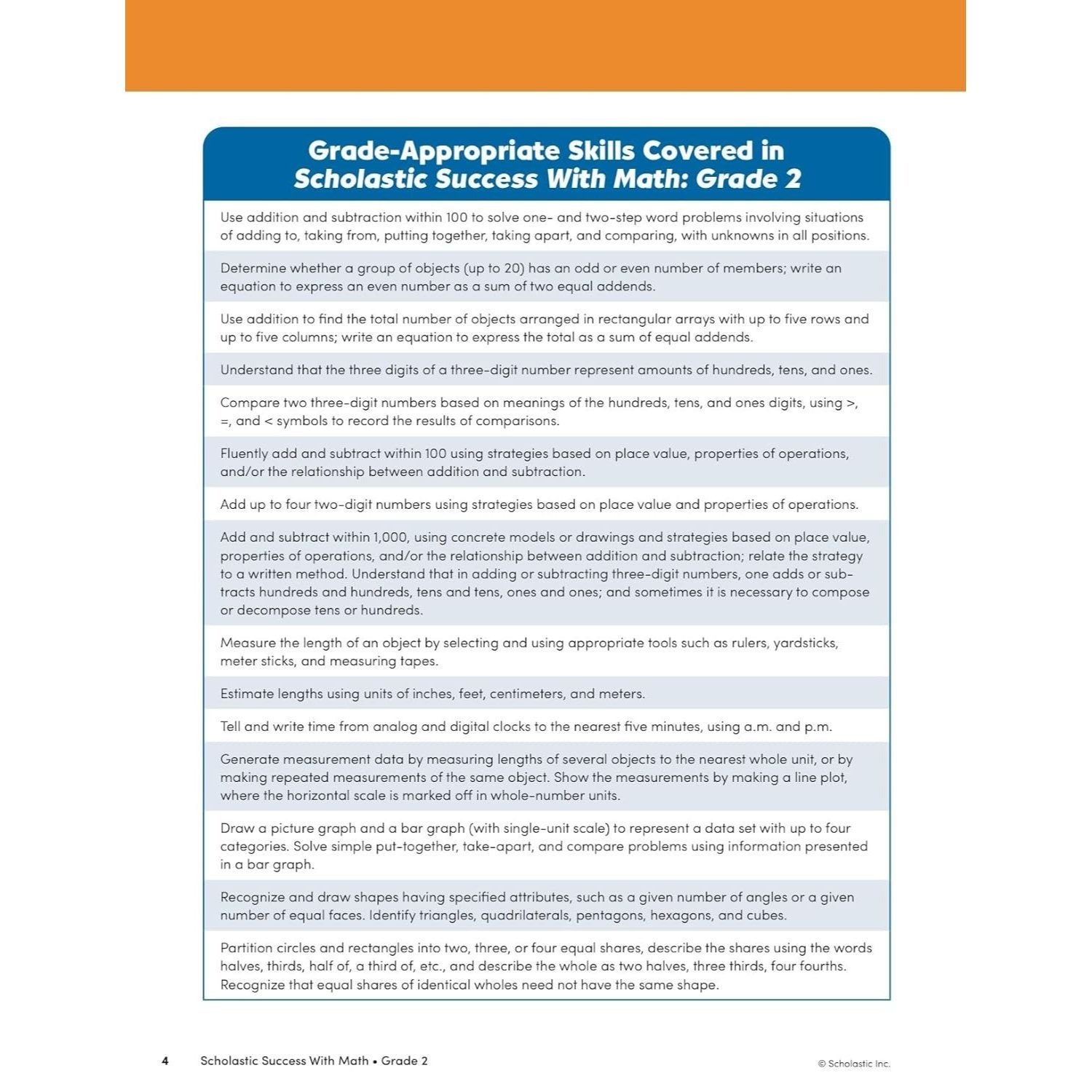 Scholastic Success with Math Grade 2 Workbook