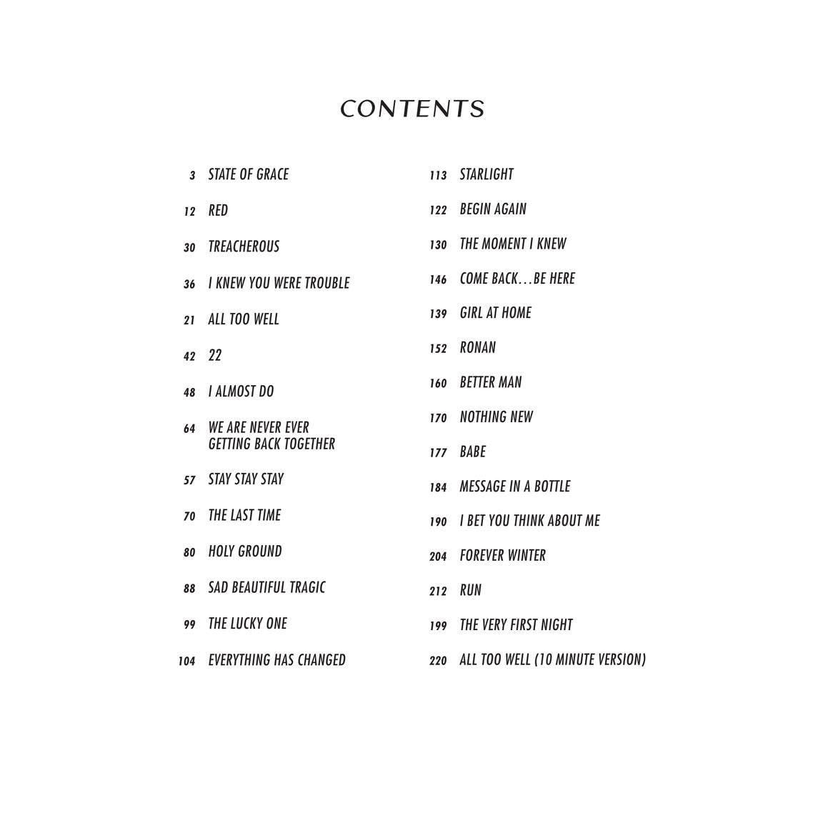 Taylor Swift RED Taylor's Version. (Piano/Vocal/Guitar Songbook) (Spiral Bound)