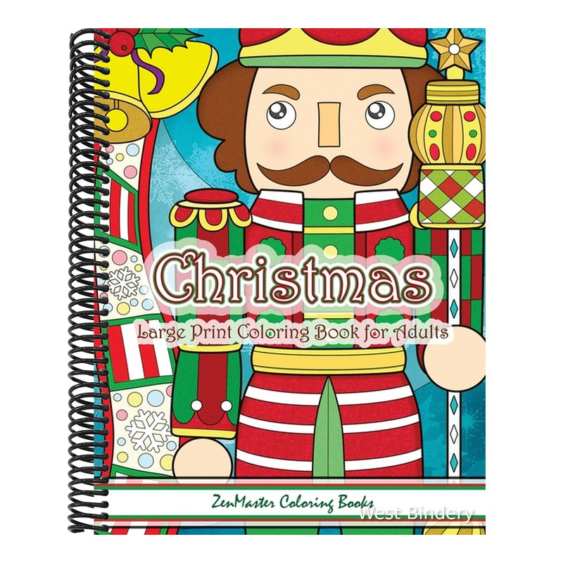 Christmas Large Print Coloring Book For Adults: Simple and Easy Large Print Adult Coloring Book of Christmas Scenes and Designs: Santa, Presents, Chri