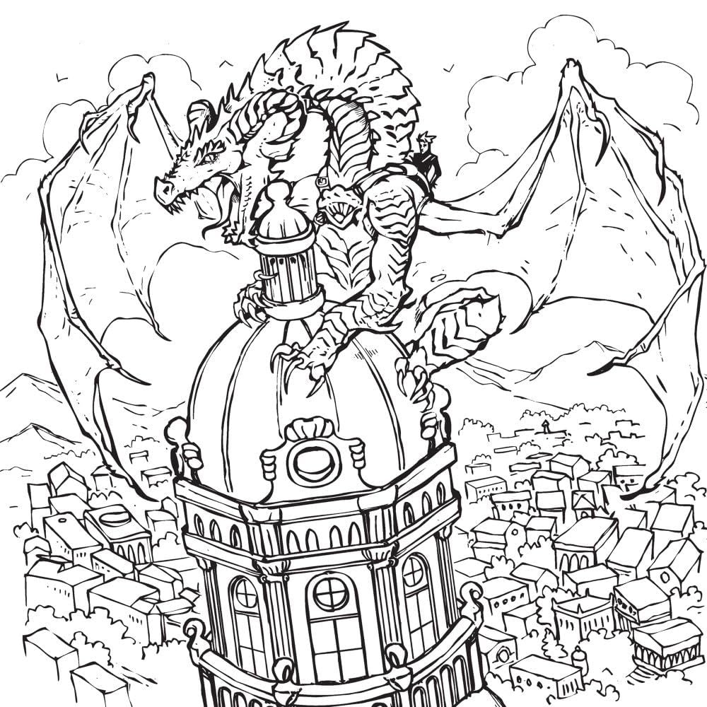 Dragon Riders: A Fantasy Coloring Book