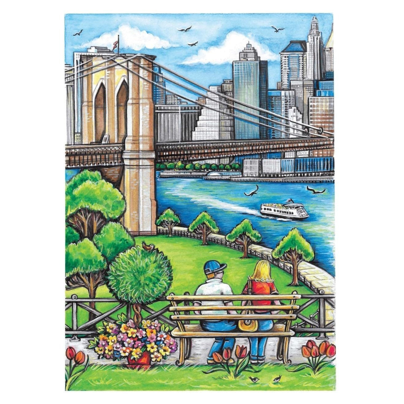 Creative Haven Wish You Were Here! Coloring Book