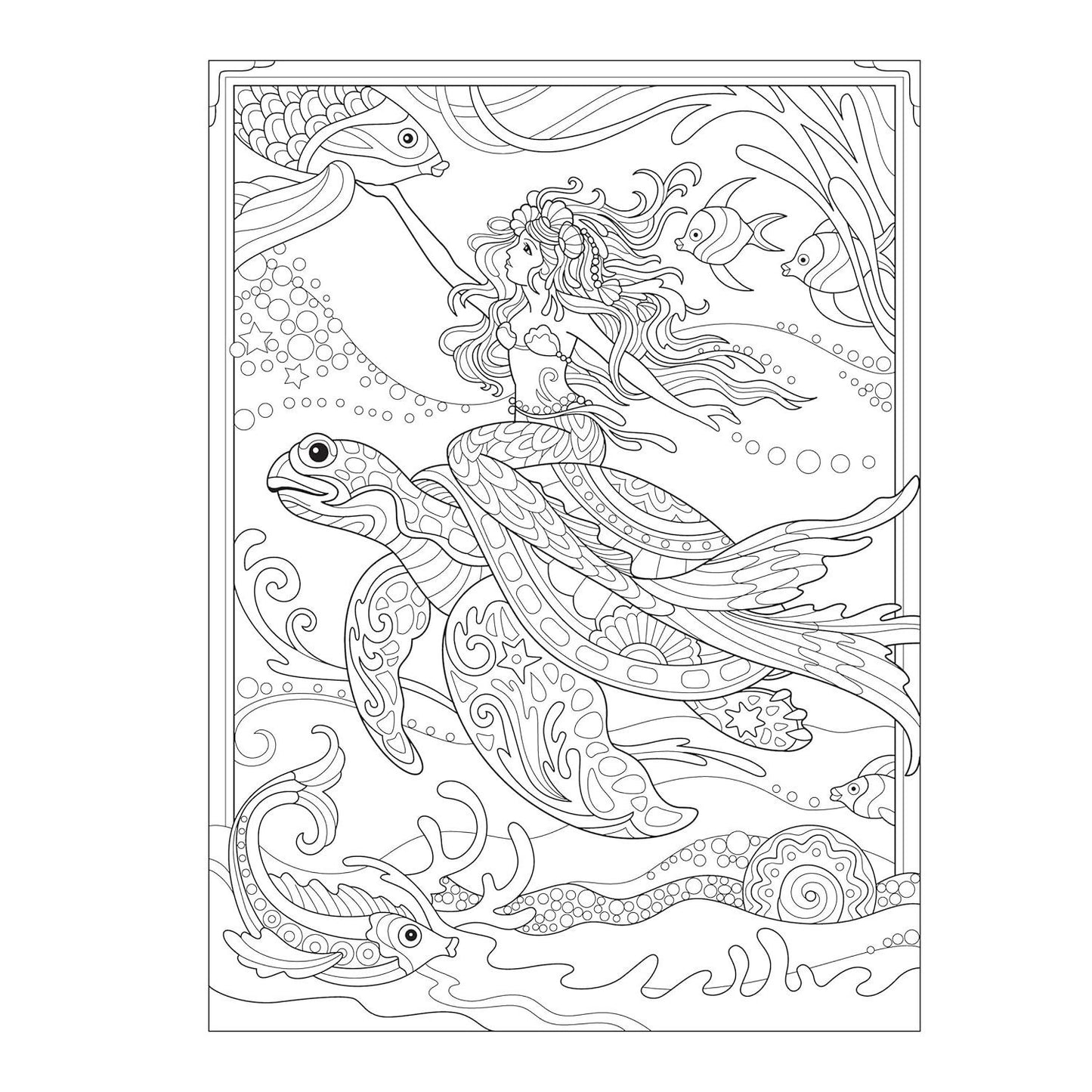 Creative Haven Magnificent Mermaids Coloring Book