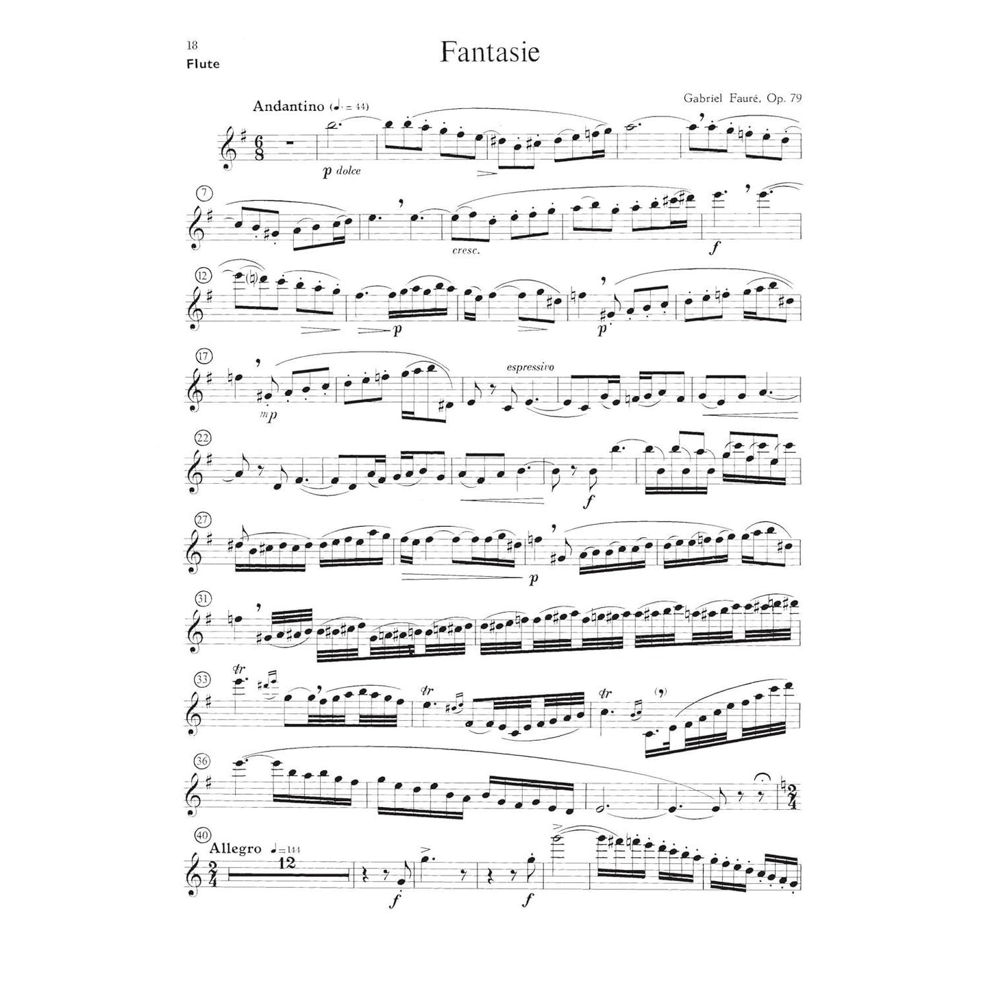 Flute Music by French Composers for Flute and Piano - Flute Sheet Music Collection - Flute Music Book with Music Pieces by Henri Busser, Cecile Chamin