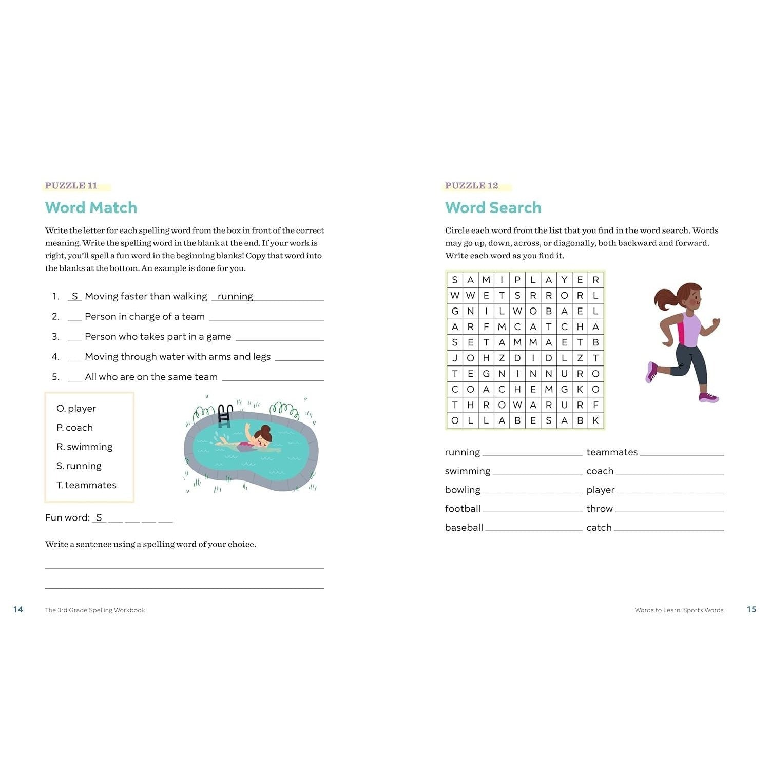 The 3rd Grade Spelling Workbook: 95+ Games and Puzzles to Improve Spelling Skills (Spiral Bound)