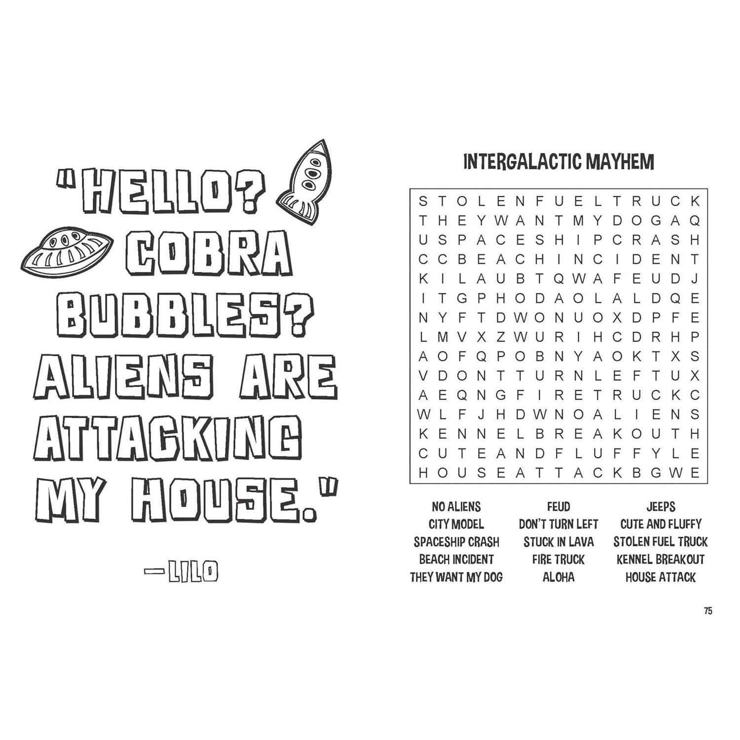 Disney Stitch Word Search and Coloring Book