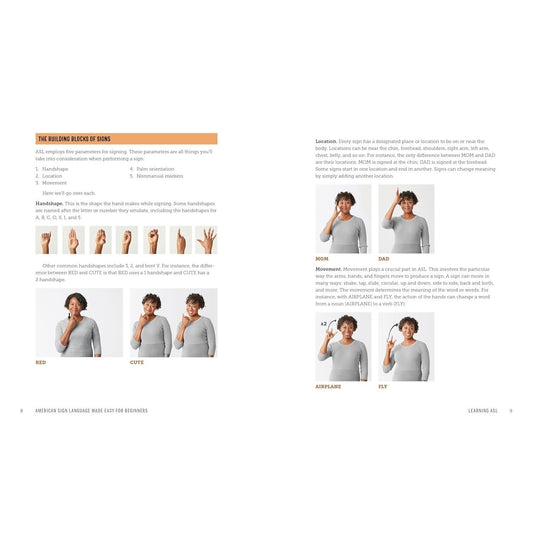 American Sign Language Made Easy for Beginners: A Visual Guide with ASL Signs, Lessons, and Quizzes (Spiral Bound)