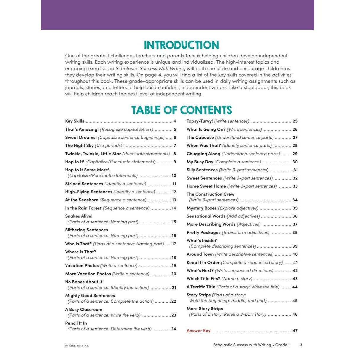 Scholastic Success with Writing Grade 1 Workbook