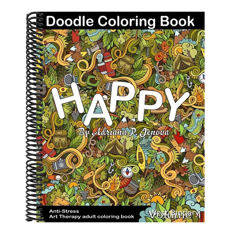 Anti-Stress: Happy Doodle Coloring Book for Adult: (Anti-Stress Art Therapy adult coloring book Volume 1)