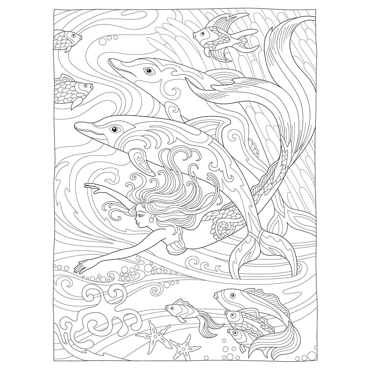 Creative Haven Magnificent Mermaids Coloring Book