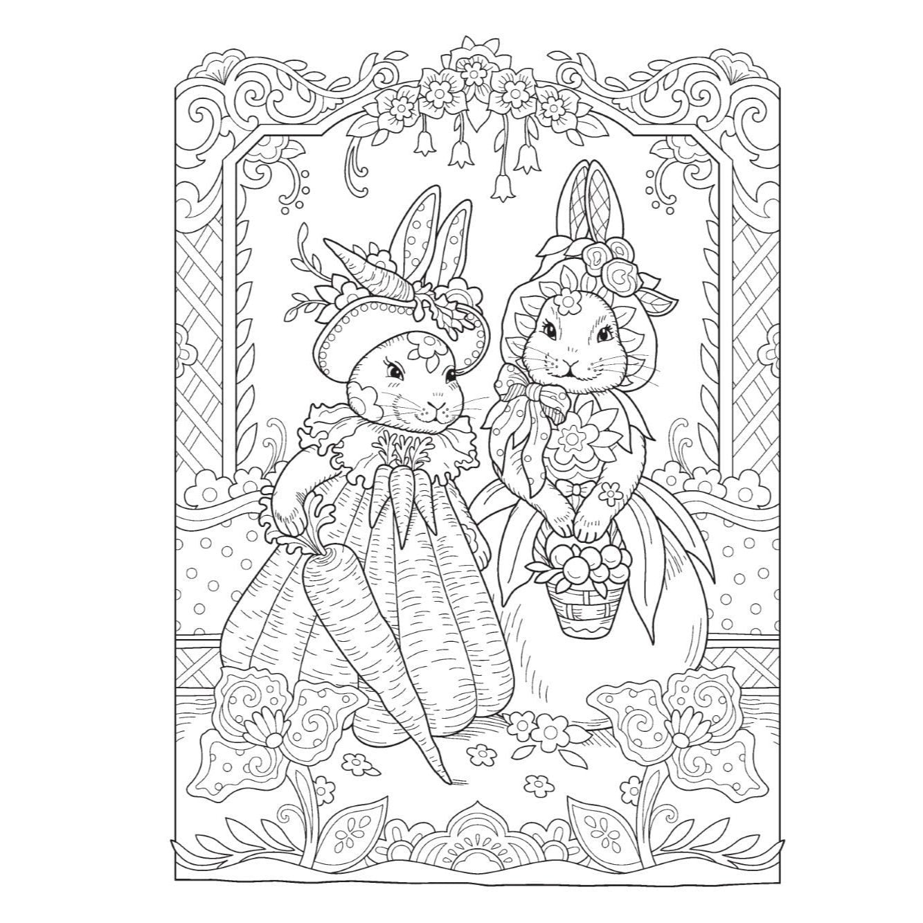 Creative Haven Boho Bunnies Coloring Book