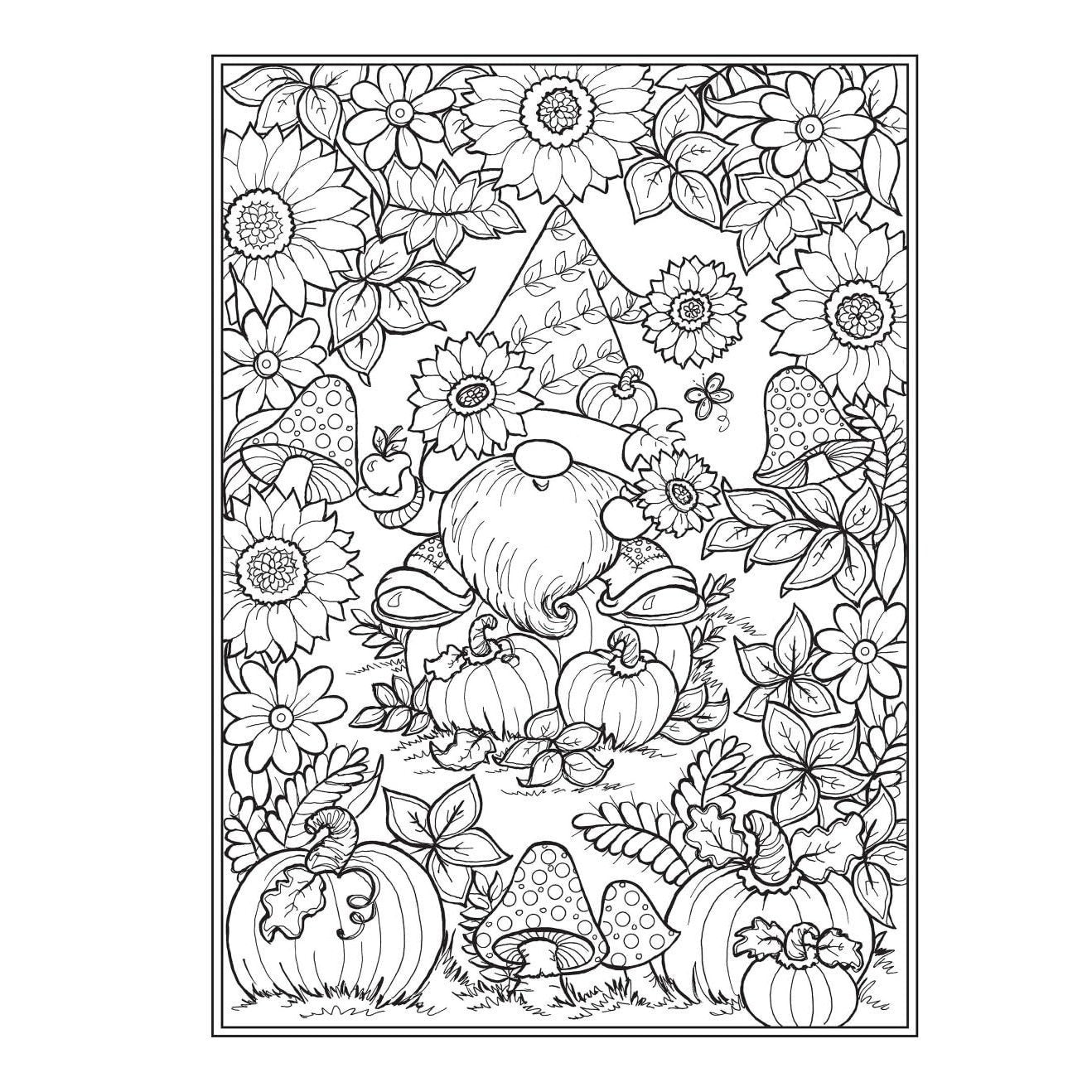 Creative Haven Garden Gnomes Coloring Book