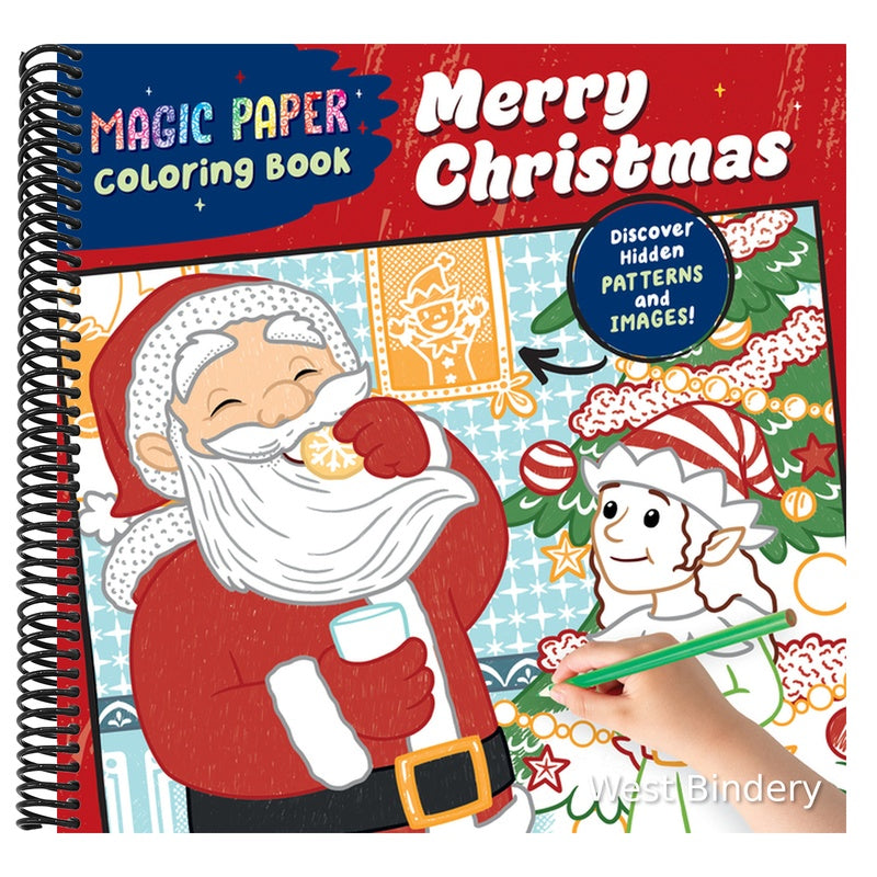 Magic Paper Coloring Book: Merry Christmas!: Discover Hidden Patterns and Images!