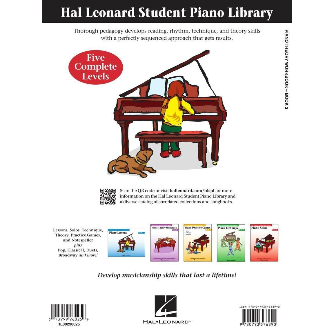 Piano Theory Workbook Book 3 Revised Edition Music Theory and Ear Training for Piano Students Fun Learning with Spike and Party Cat Hal Leonard Studen