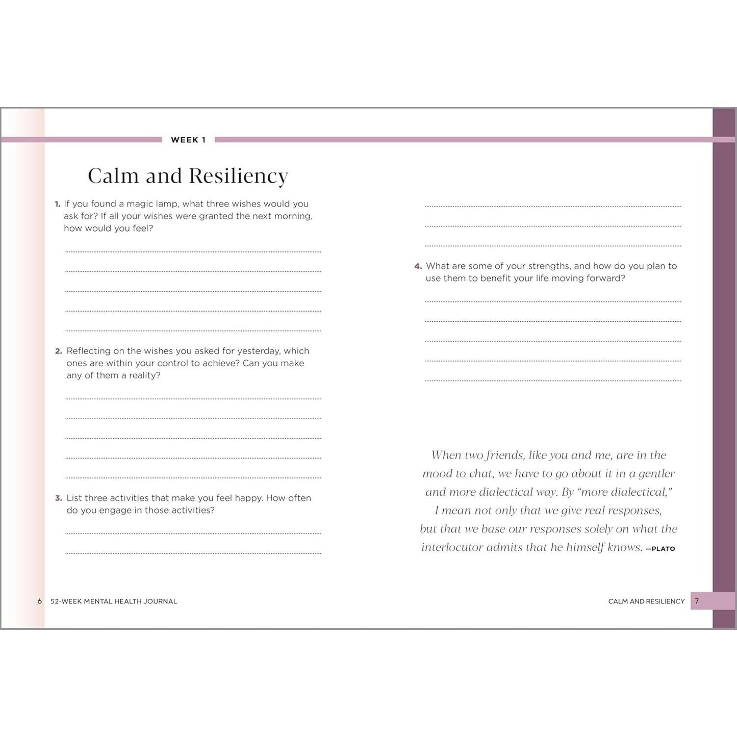 52-Week Mental Health Journal: Guided Prompts and Self-Reflection to Reduce Stress and Improve Well-Being