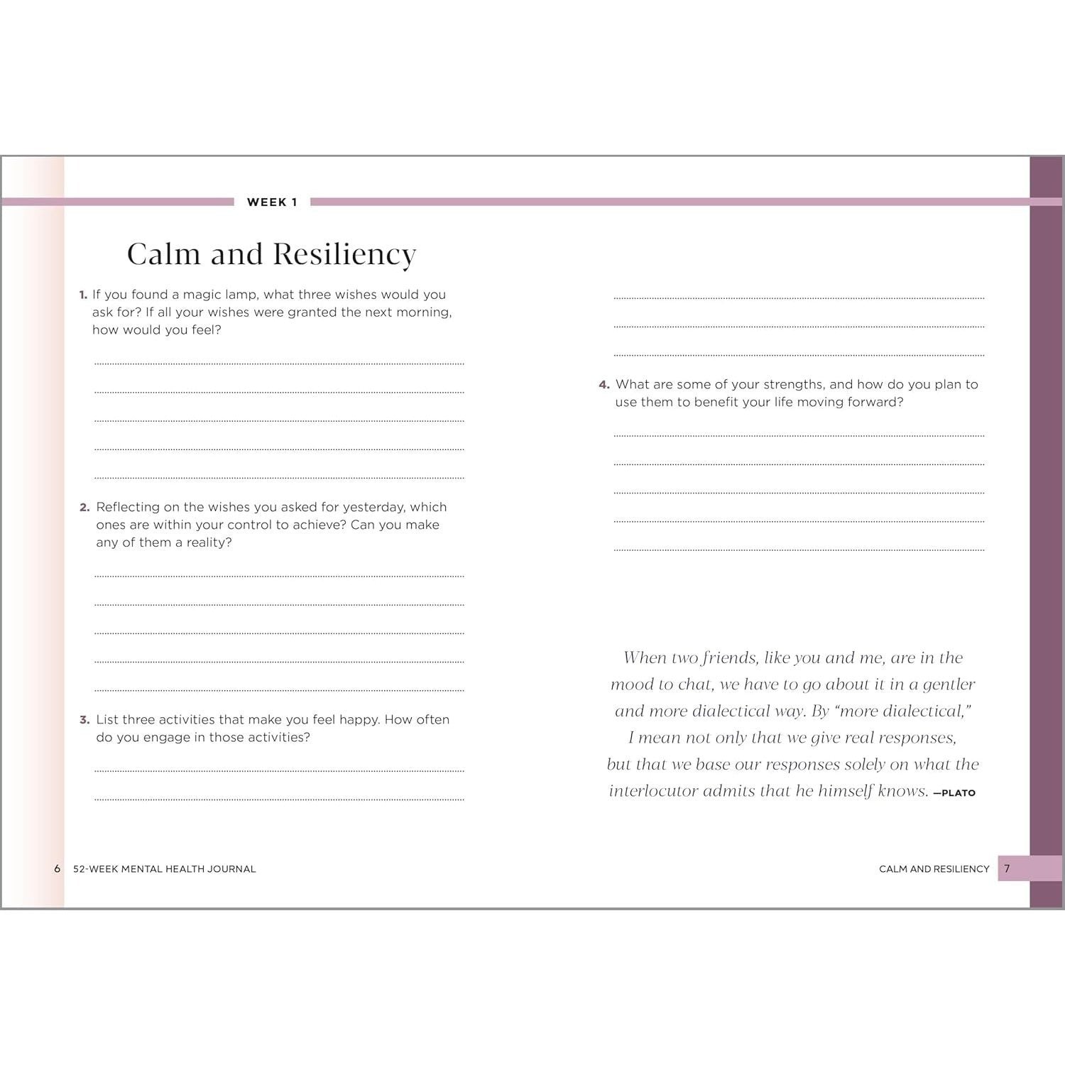 52-Week Mental Health Journal: Guided Prompts and Self-Reflection to Reduce Stress and Improve Well-Being