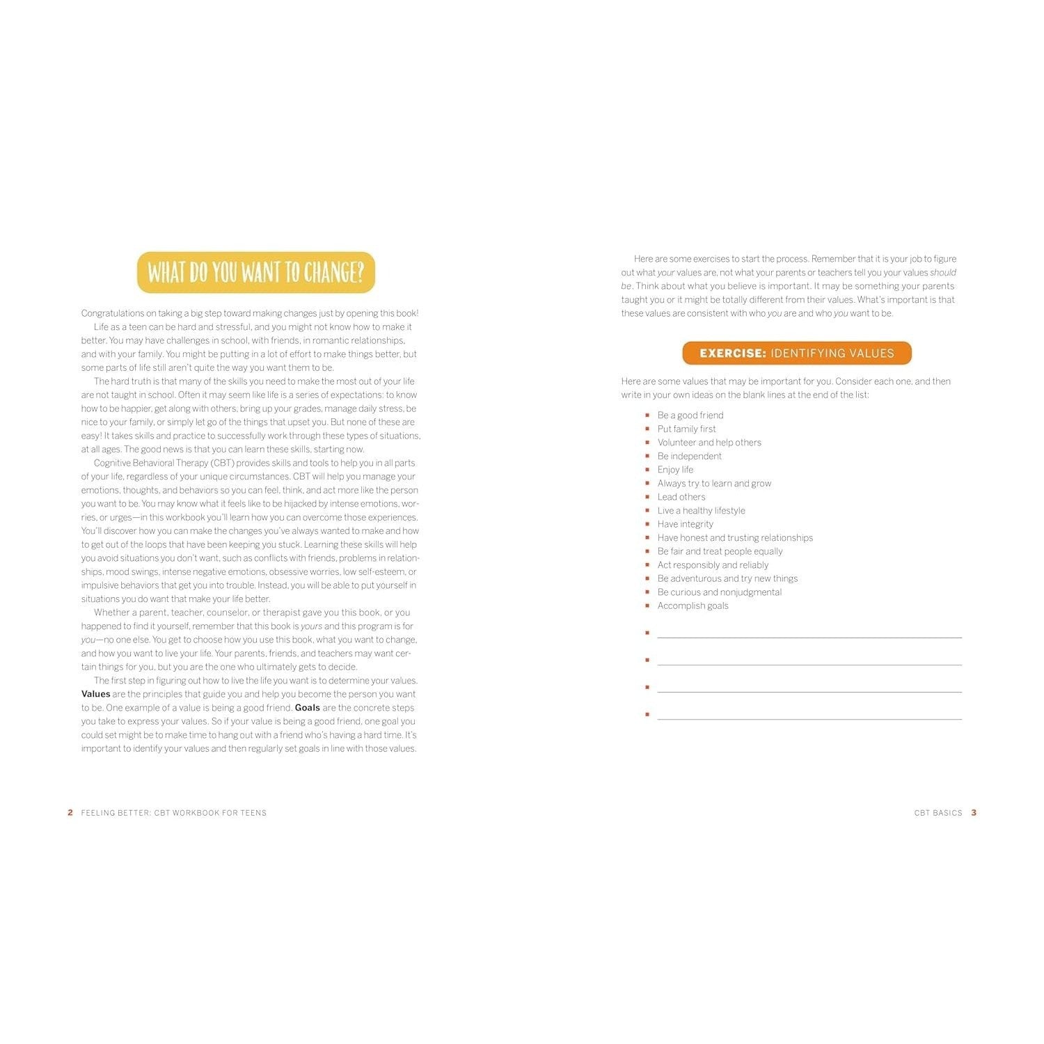 Feeling Better: CBT Workbook for Teens: Essential Skills and Activities to Help You Manage Moods, Boost Self-Esteem, and Conquer Anxiety