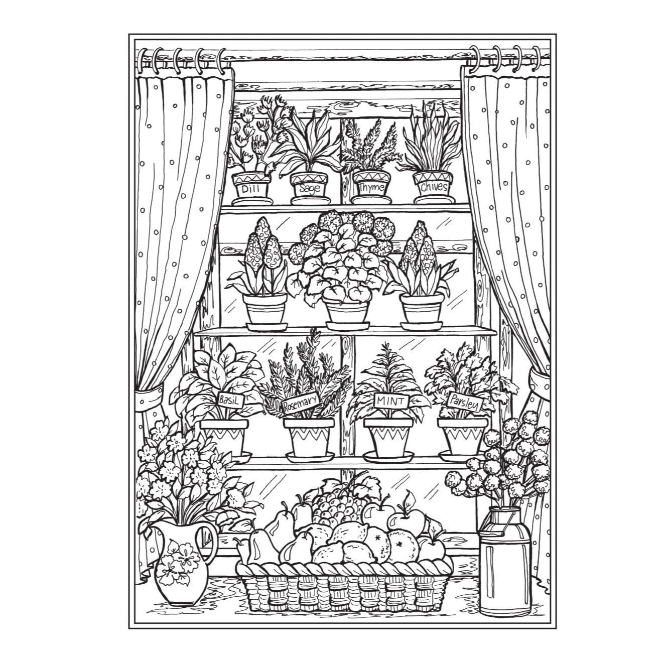 Creative Haven Country Kitchen Charm Coloring Book
