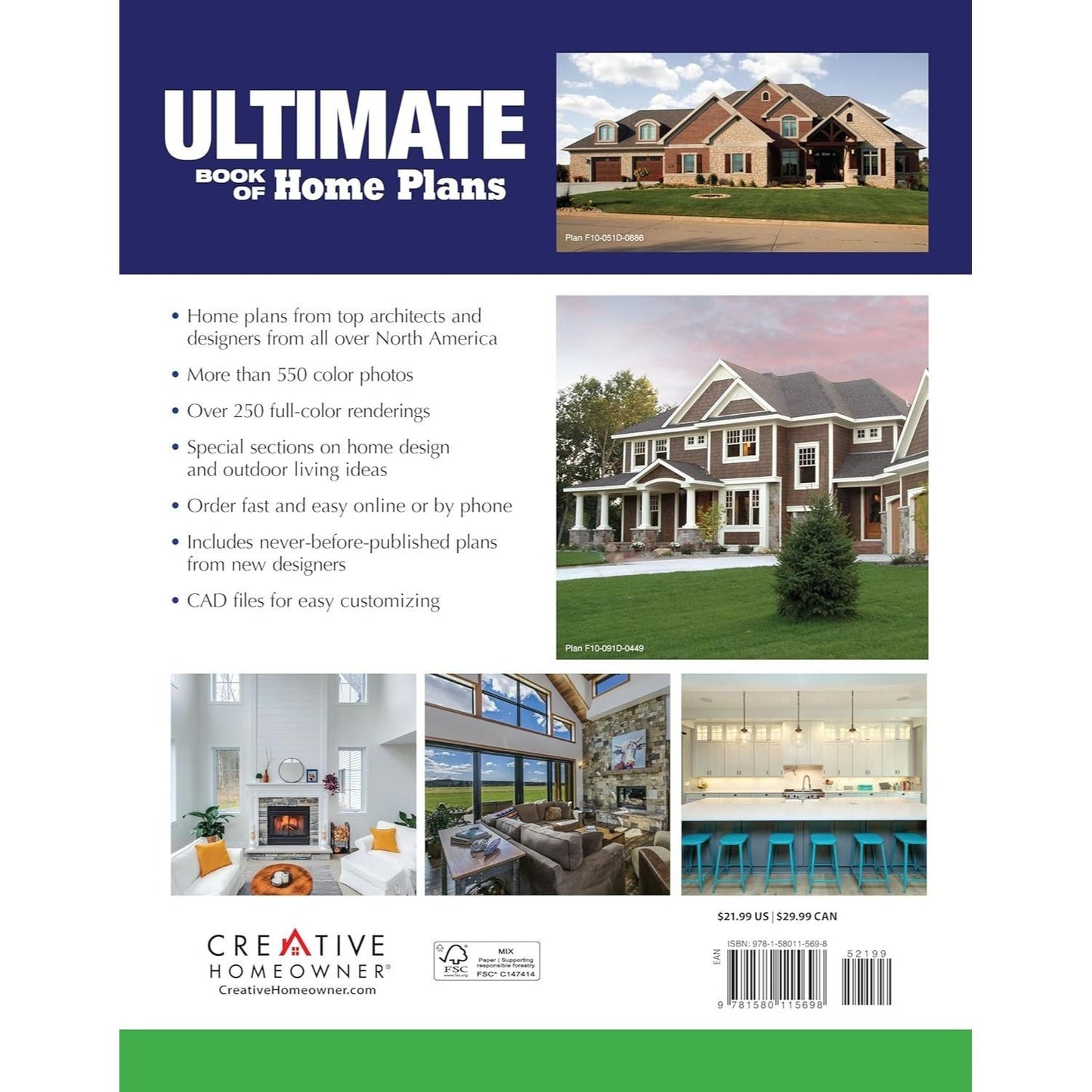 Ultimate Book of Home Plans, Completely Updated & Revised 4th Edition: Over 680 Home Plans in Full Color: North America's Premier Designer Network: Sp (Spiral Bound)