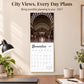 MUKAWA 2027 City Landmarks Wall Calendar, 12 Months of Iconic City Views