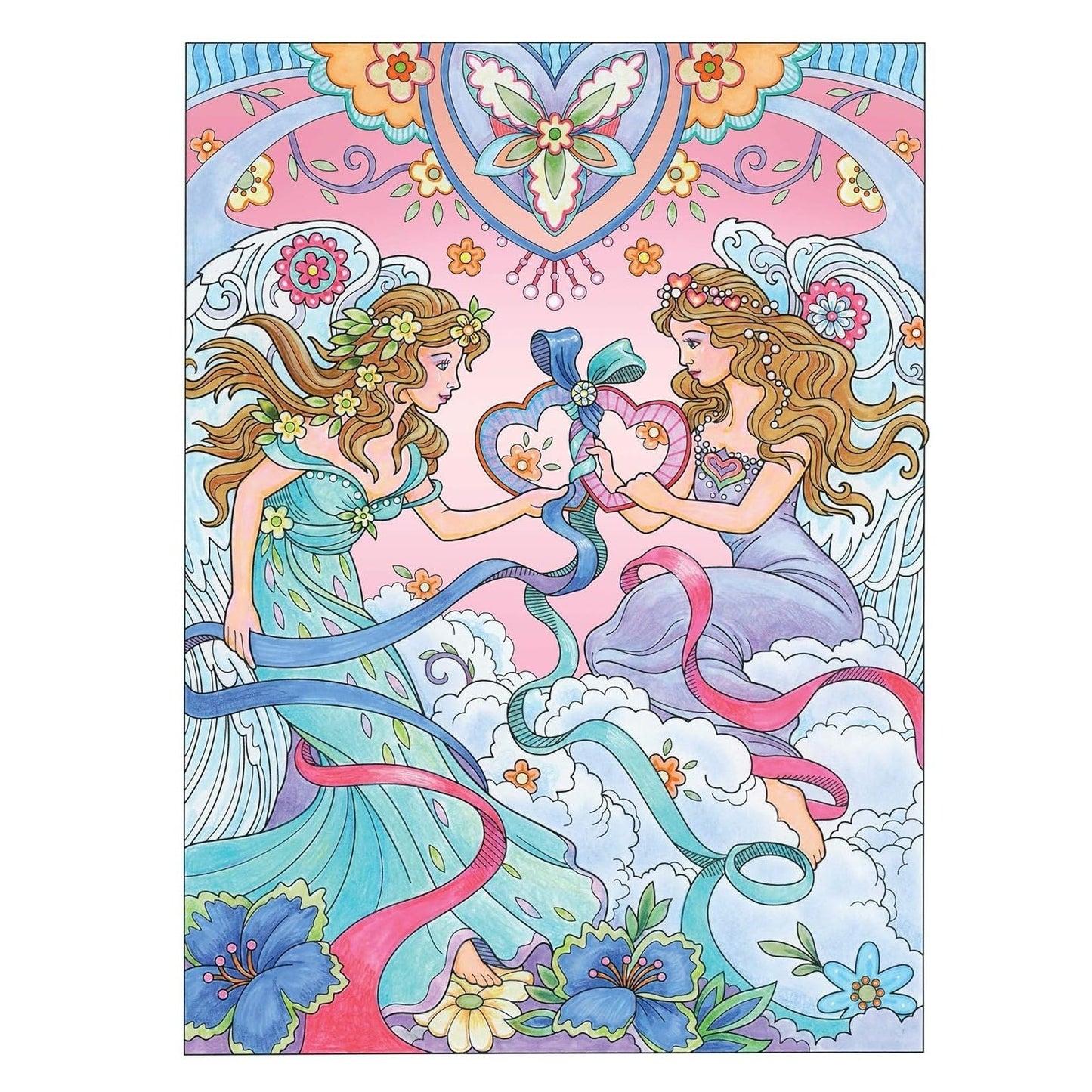 Creative Haven Beautiful Angels Coloring Book