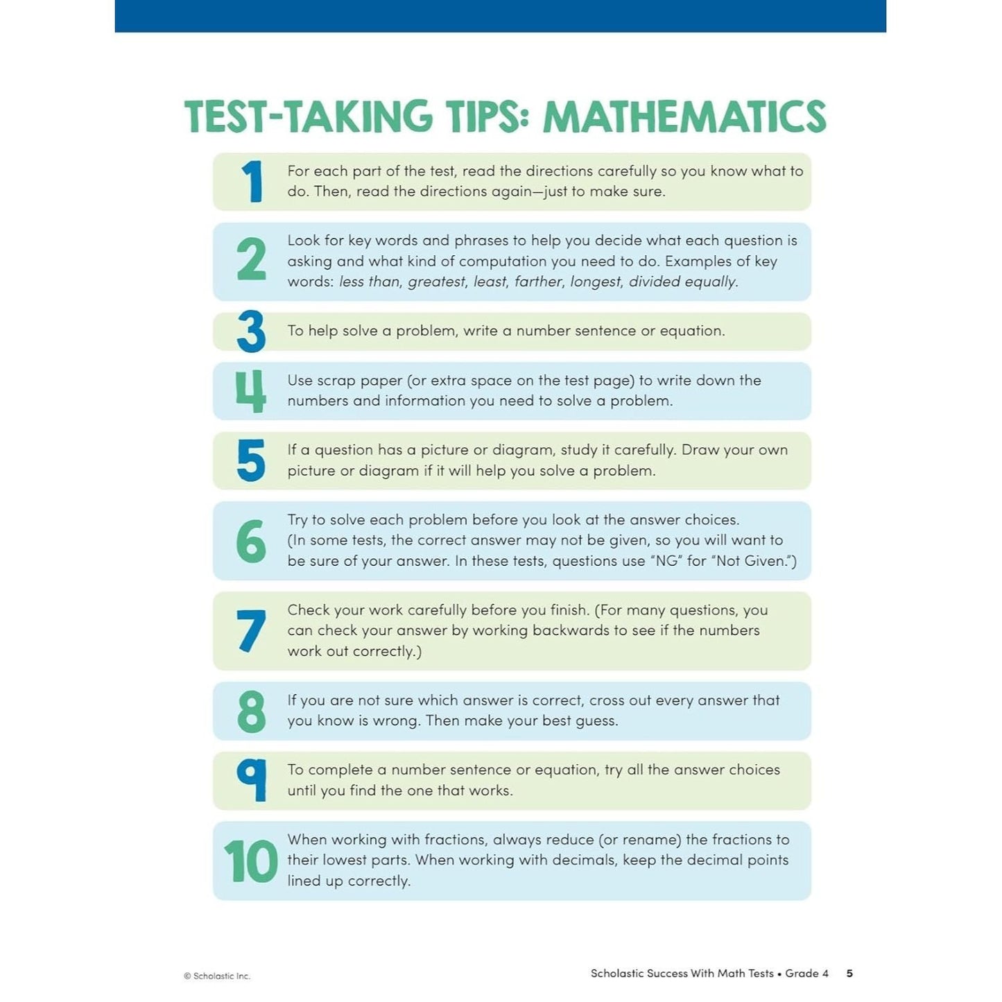 Scholastic Success with Math Tests Grade 4 Workbook (Spiral Bound)