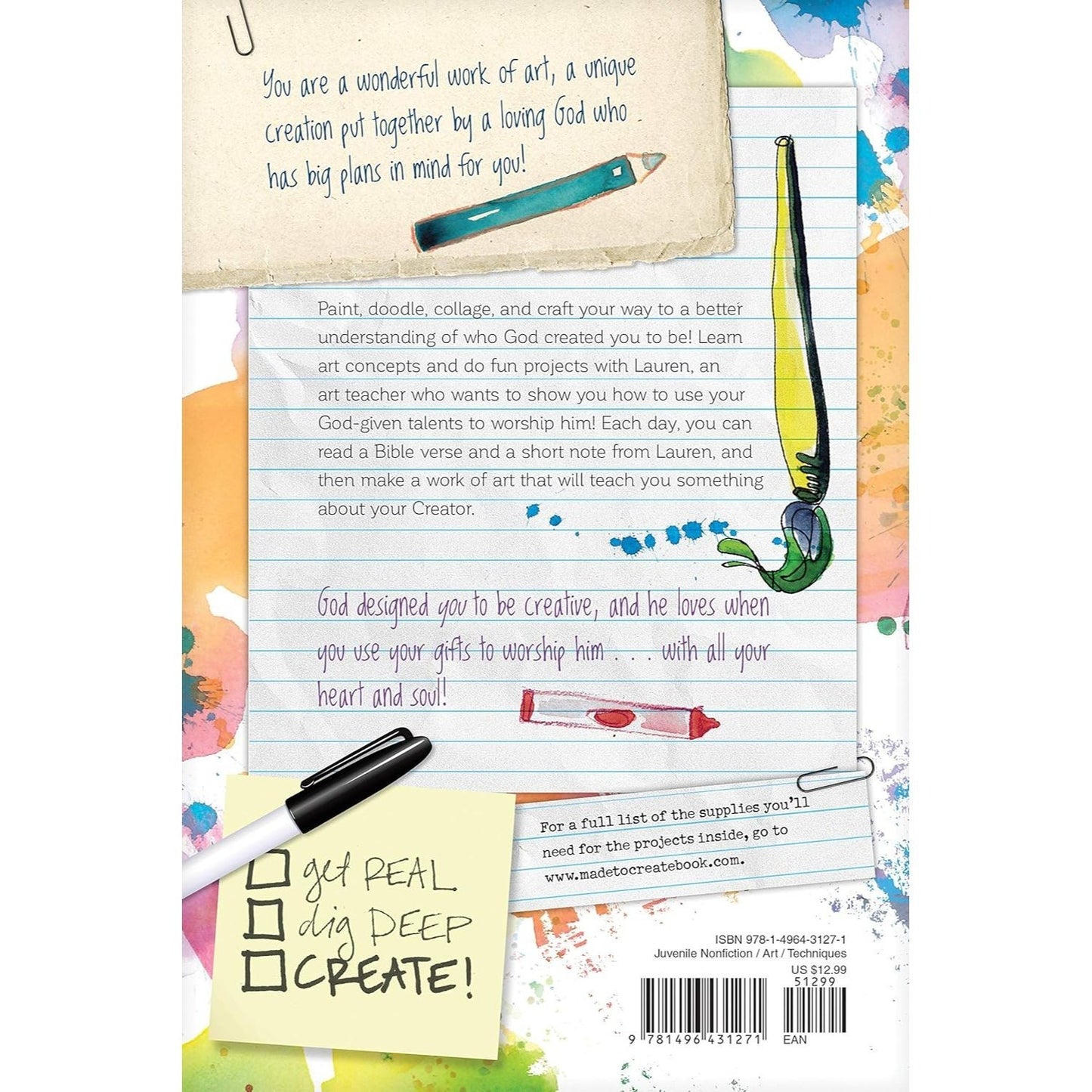 Made to Create with All My Heart and Soul: 60 Worship-Through-Art Devotions for Girls
