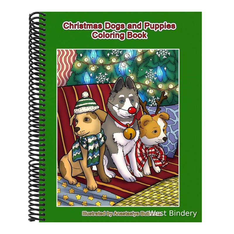 Christmas Dogs and Puppies Coloring Book: Adult Coloring Book Holiday Christmas Dogs and Puppies