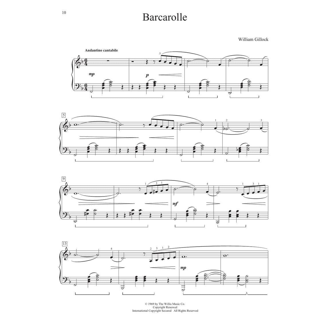 William Gillock Recital Collection: Intermediate to Advanced Level - Piano Sheet Music Book with Ove