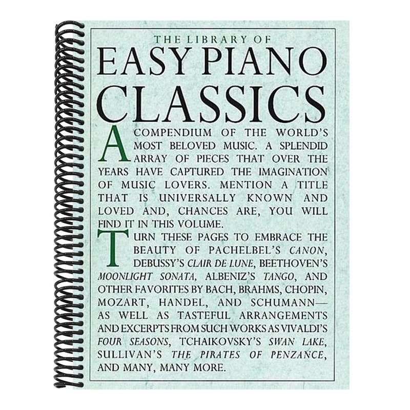 The Library of Easy Piano Classics - Beginner Piano Book for Adults and Kids - Classical Piano Sheet Music for Beginners - Simple Piano Lessons