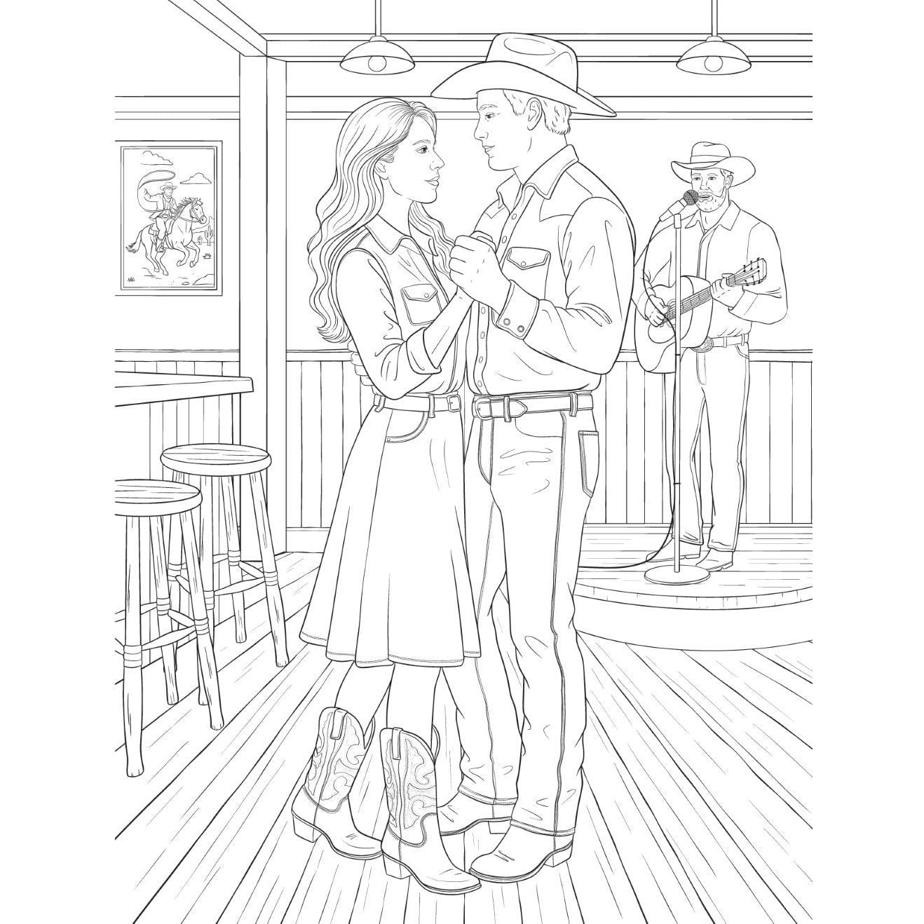 Western Romance: A Coloring & Sticker Book