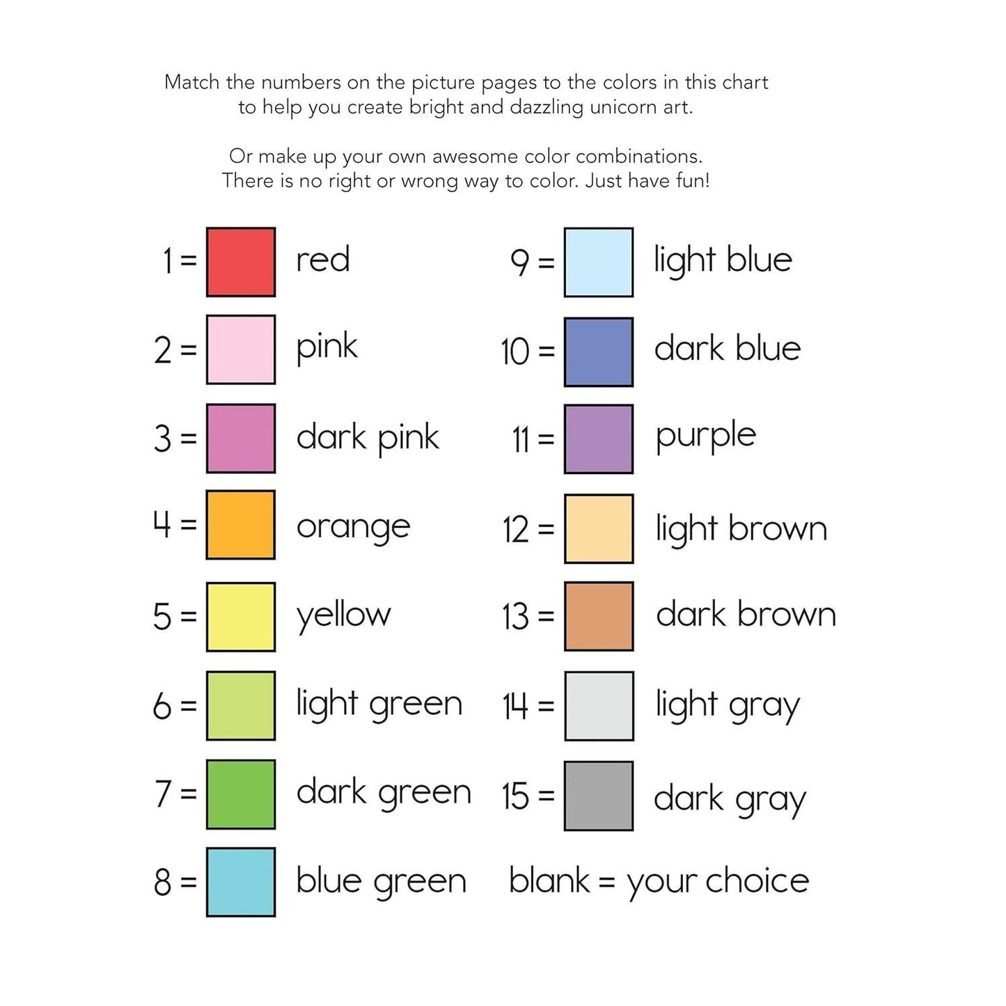 Unicorns Color by Number