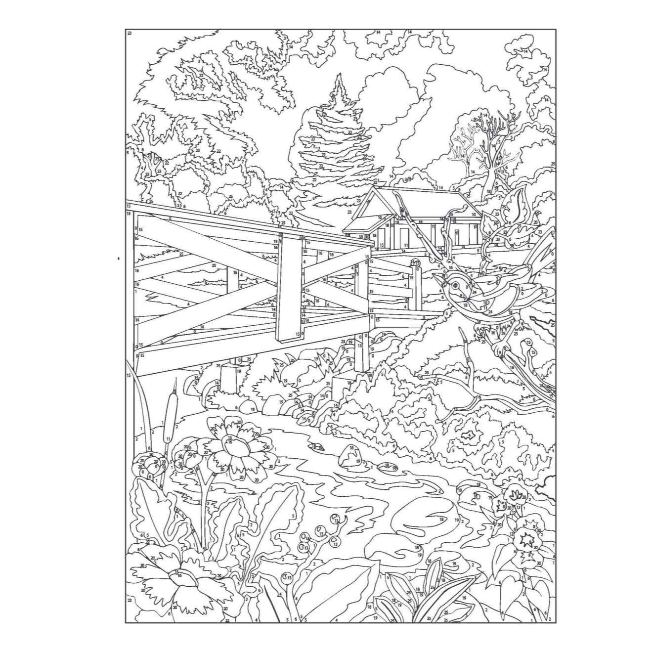 Creative Haven Country Scenes Color by Number Coloring Book