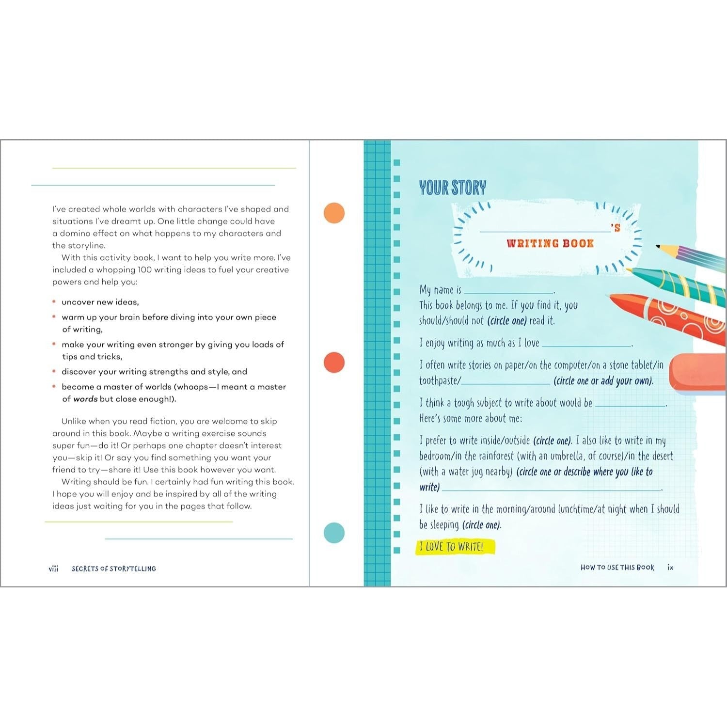 Secrets of Storytelling: A Creative Writing Workbook for Kids (Spiral Bound)