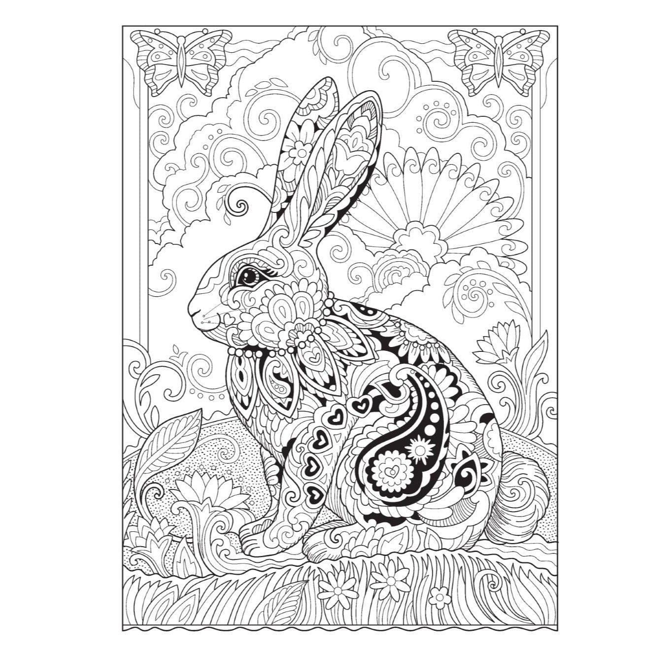 Creative Haven Boho Bunnies Coloring Book