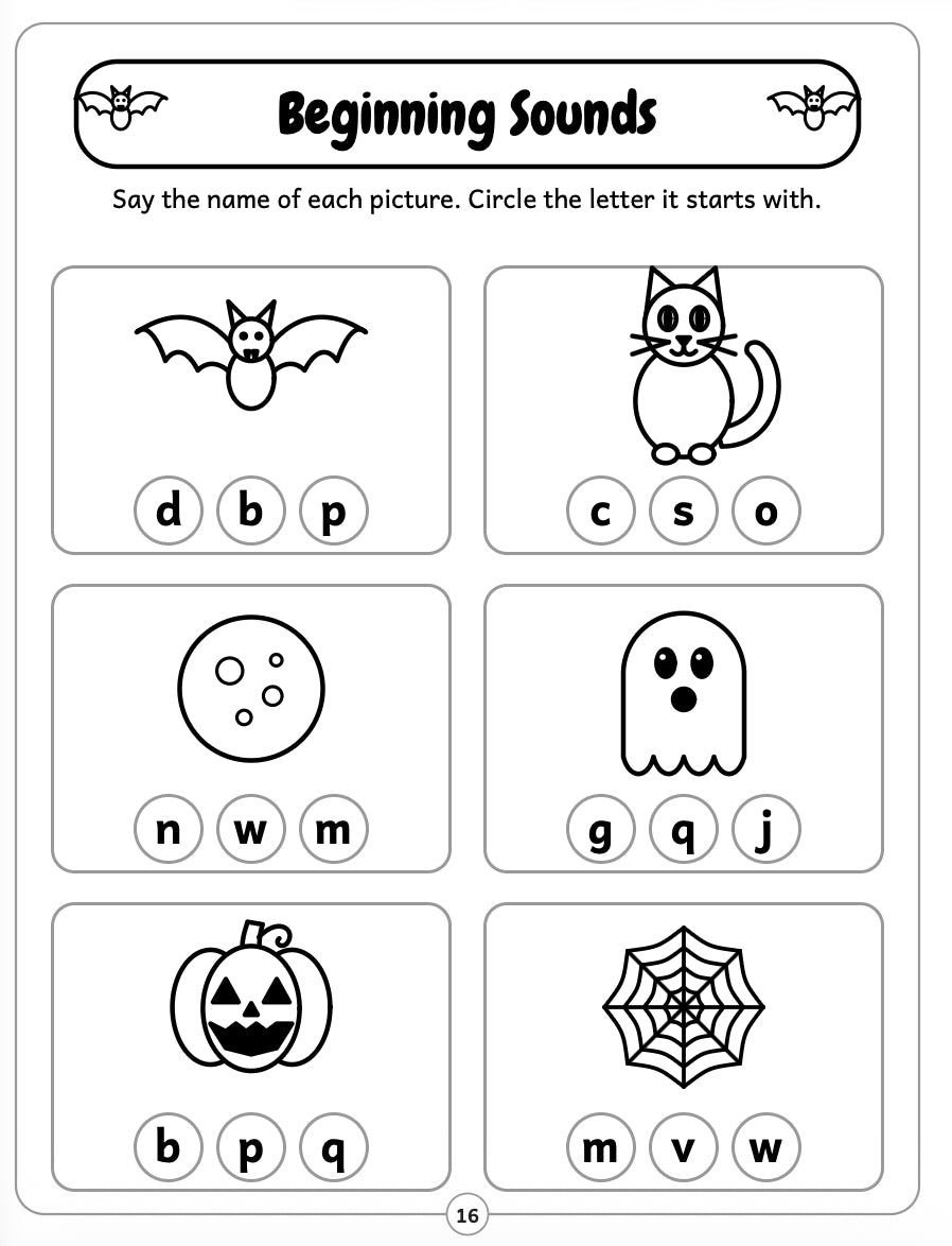 My Halloween Activity Book for Kids Ages 4-6: Coloring Pages, Math, Phonics, Word Search, Mazes & Puzzles | Fun Preschool & Kindergarten Halloween Workbook