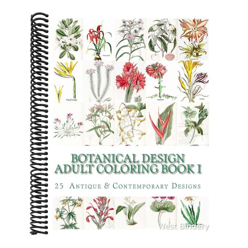 Botanical Design Adult Coloring Book #1