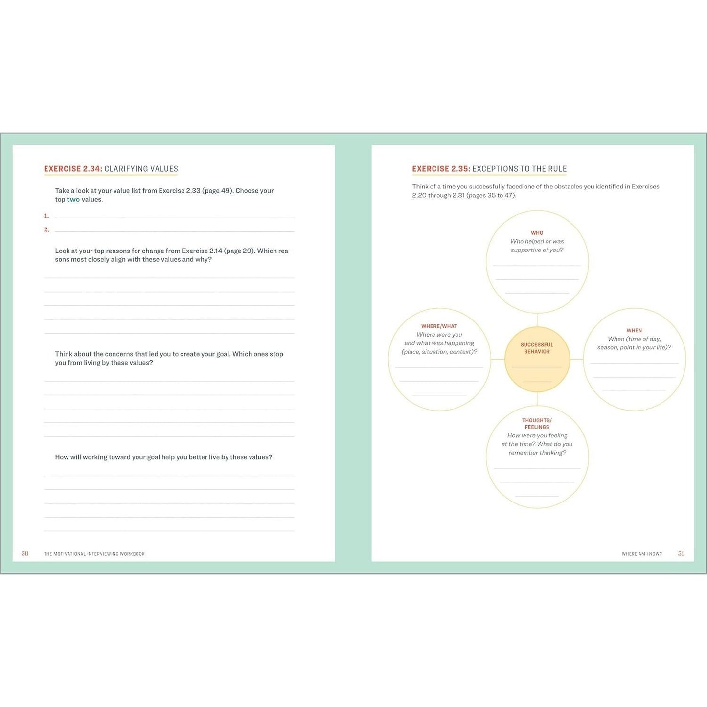 The Motivational Interviewing Workbook: Exercises to Decide What You Want and How to Get There (Spiral Bound)