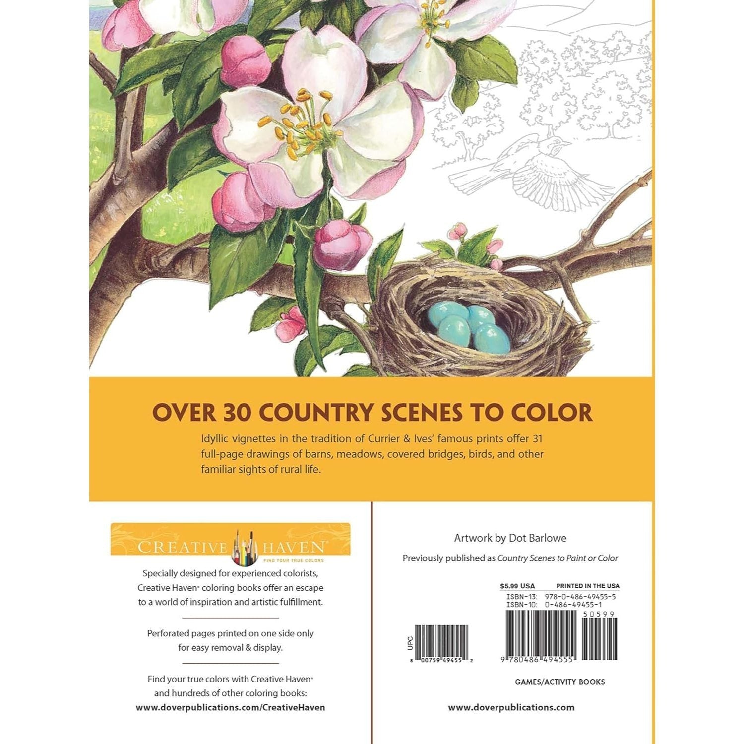 Country Scenes Coloring Book