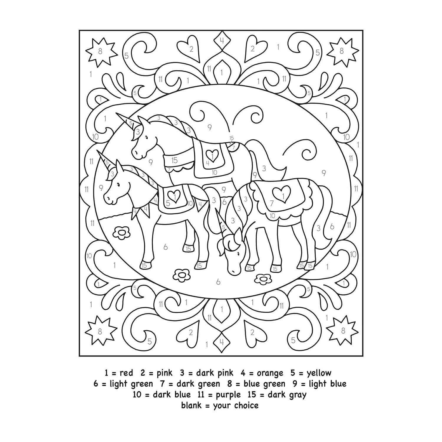 Unicorns Color by Number