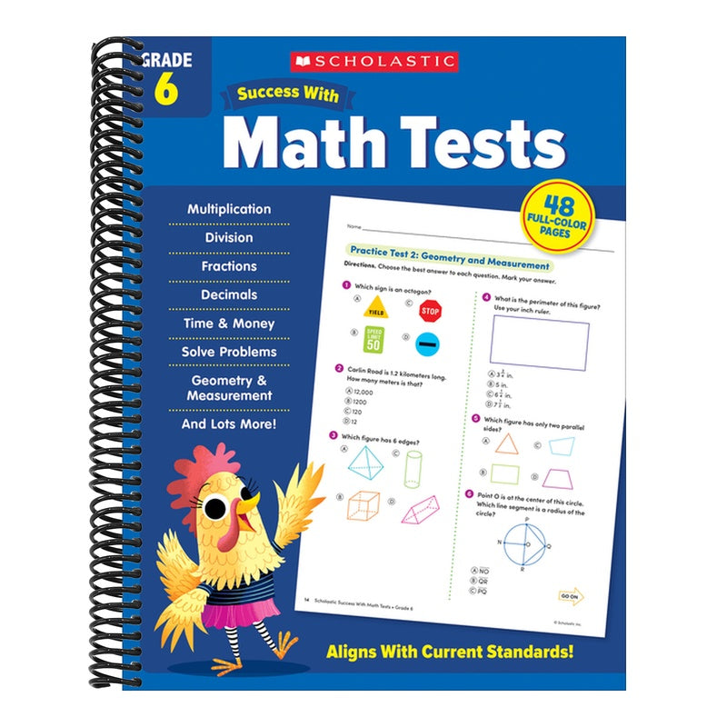 Scholastic Success with Math Tests Grade 6 Workbook