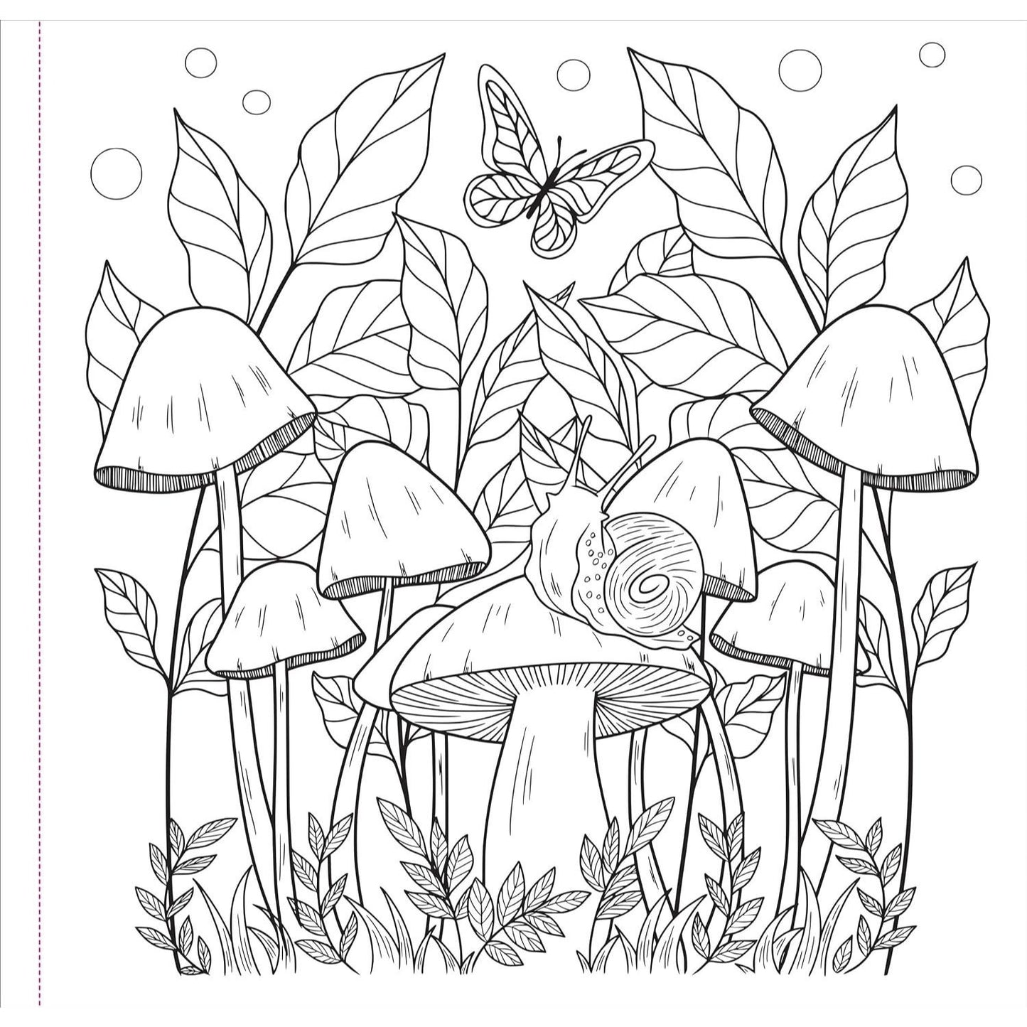 Mushrooms Adult Coloring Book (31 One-Sided Designs on Thick Paper)
