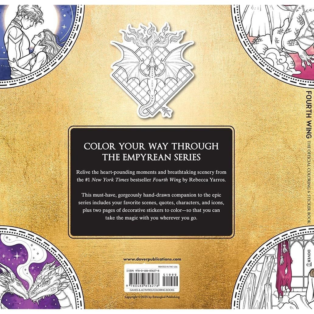 Fourth Wing: The Official Coloring & Sticker Book (Includes 2 Pages of Stickers to Color)