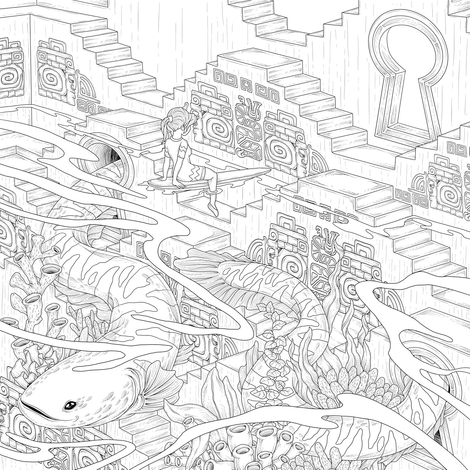 Mythographic Color and Discover: Labyrinth: An Artist's Coloring Book of Gorgeous Mysteries
