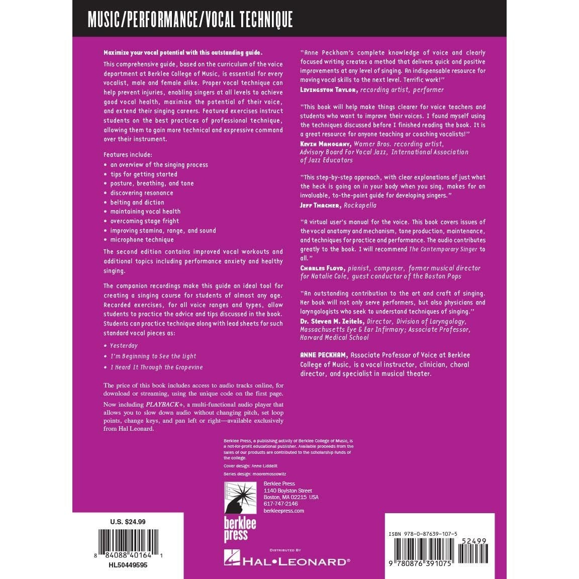 The Contemporary Singer - 2nd Edition Elements of Vocal Technique Book/Online Audio (Revised)