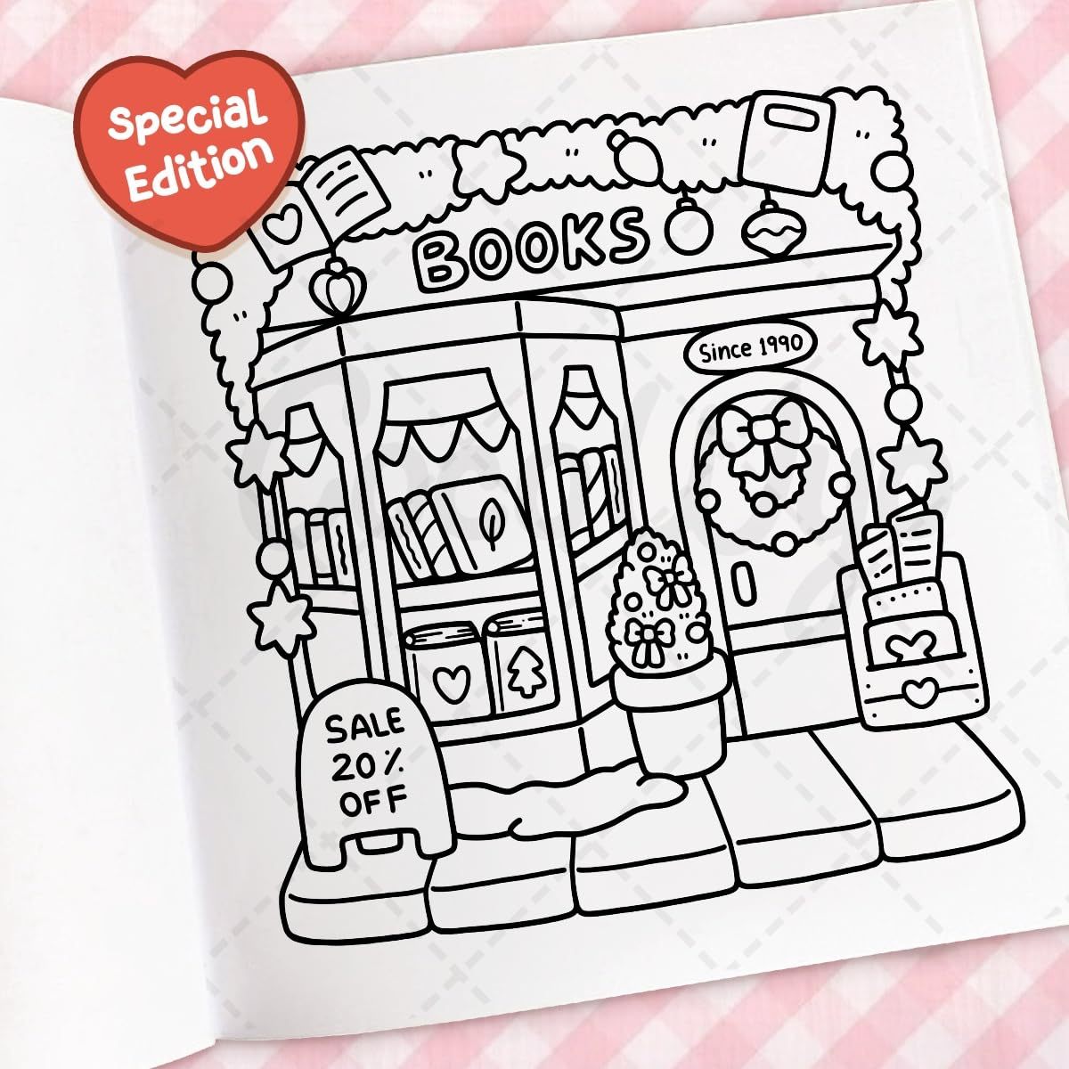 Cozy Christmas: Coloring Book for Adults and Kids (Cozy Spaces Coloring) (Spiral Bound)