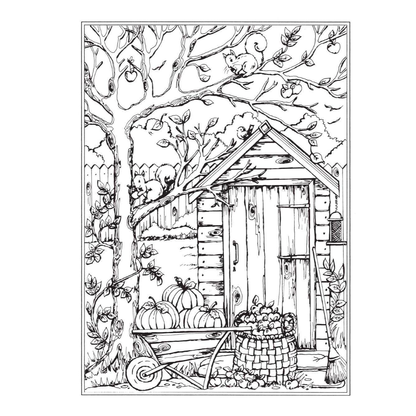 Creative Haven Autumn Scenes Coloring Book