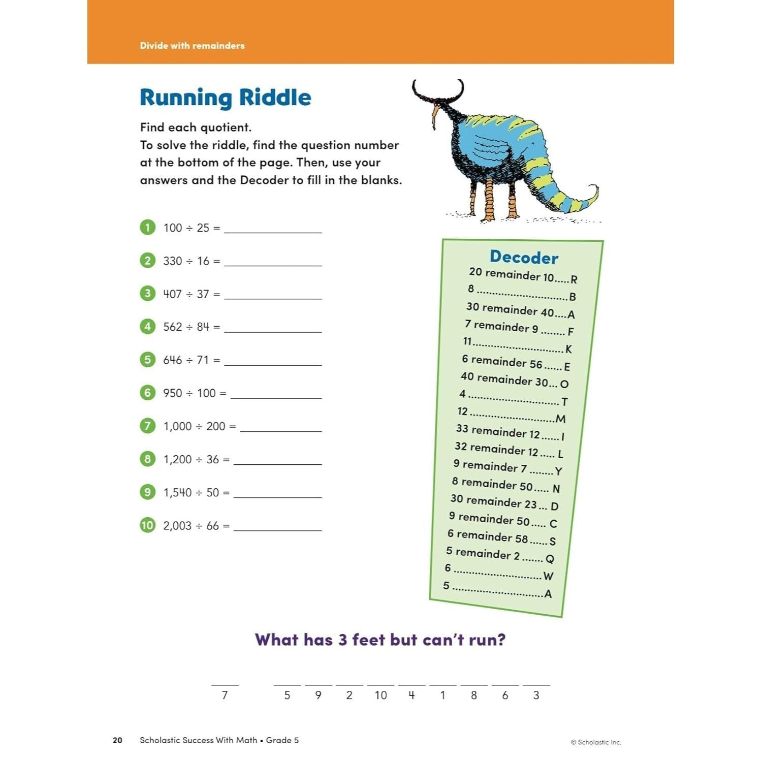 Scholastic Success with Math Grade 5 Workbook