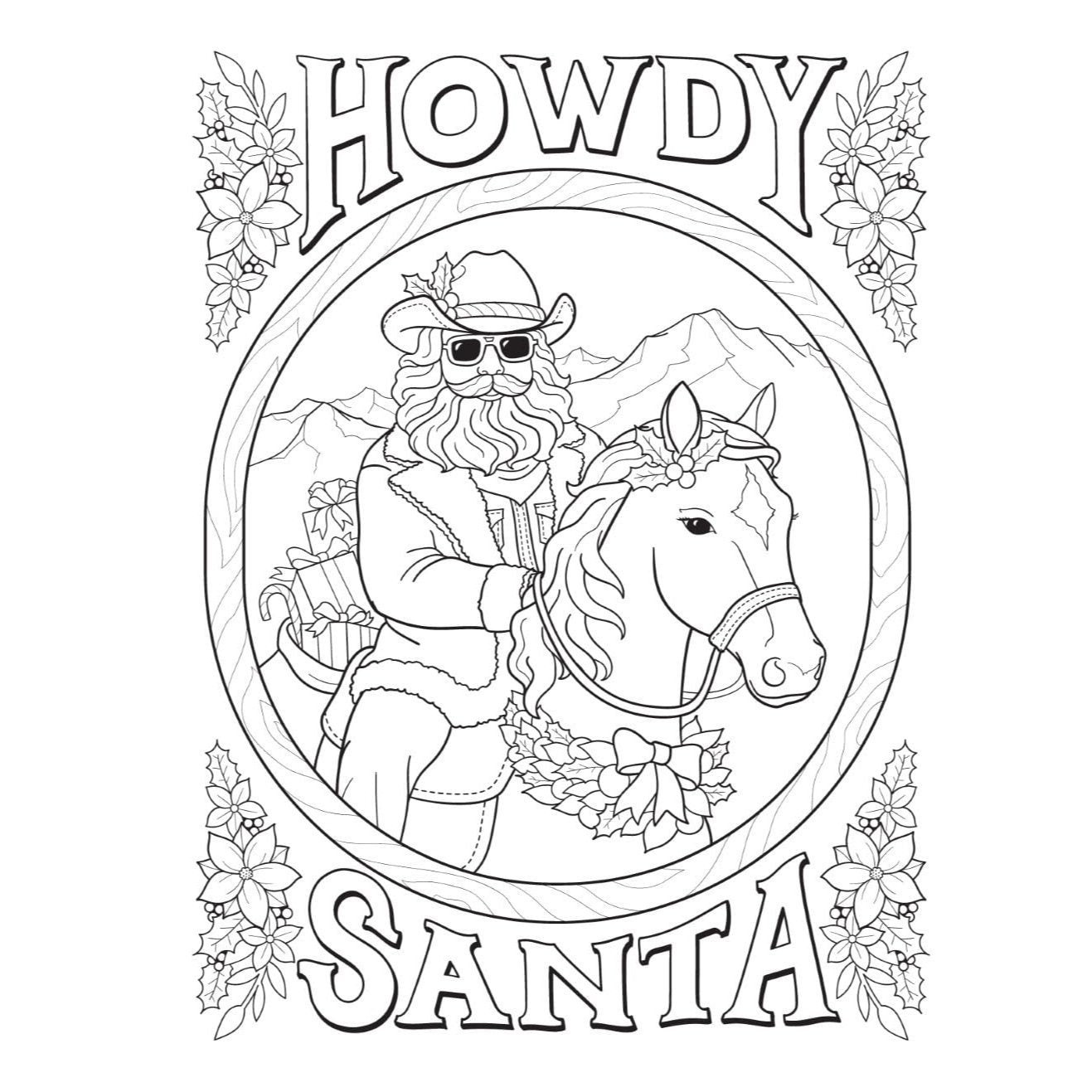 Creative Haven Country Western Christmas Coloring Book