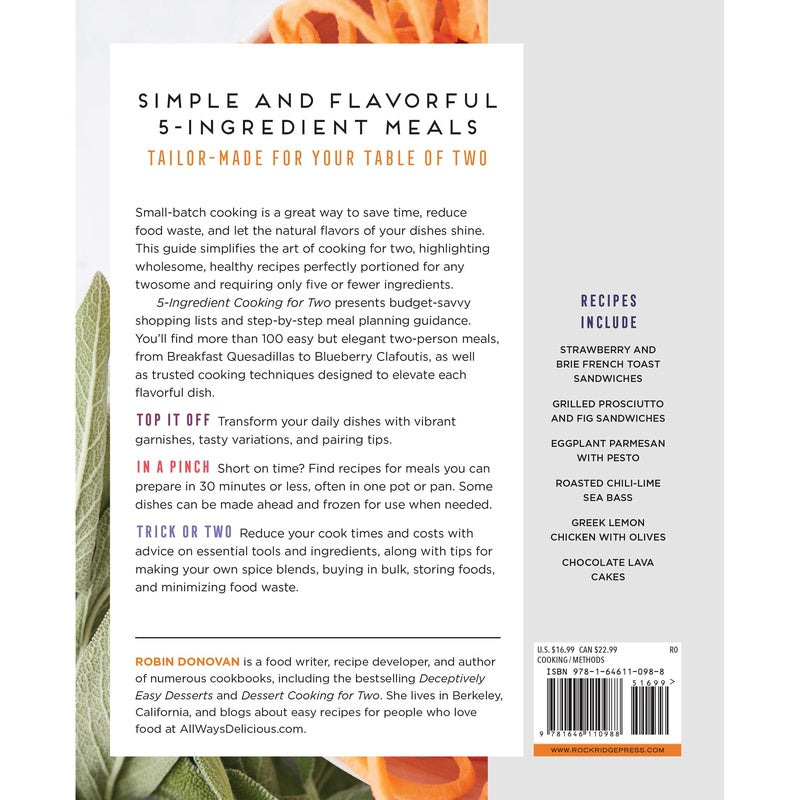 5-Ingredient Cooking for Two: 100+ Recipes Portioned for Pairs (Spiral Bound)