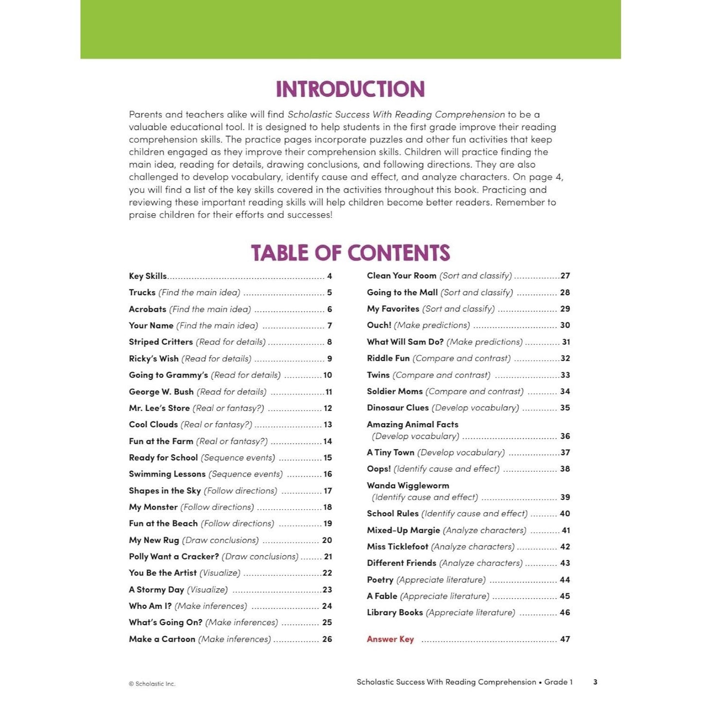 Scholastic Success with Reading Comprehension Grade 1 Workbook